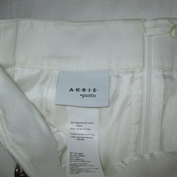 A-K-R-I-S white cotton linen pencil skirt - Picture 8 of 8
